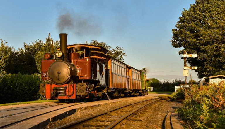 early-evening-brown-train