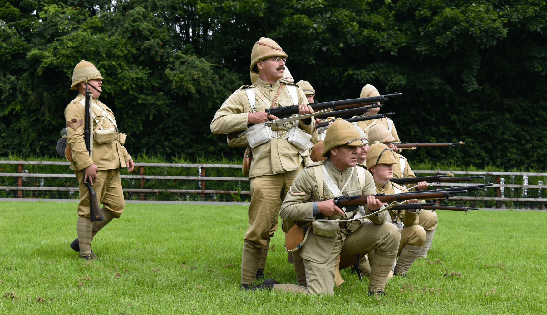 Reenactors shooting Ceremony at Statfold