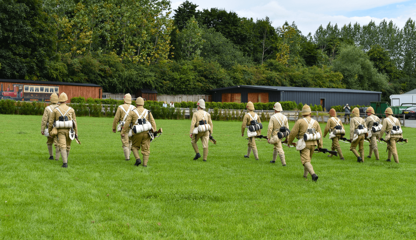 Soldiers on patrol at Statfold 1940s weekend