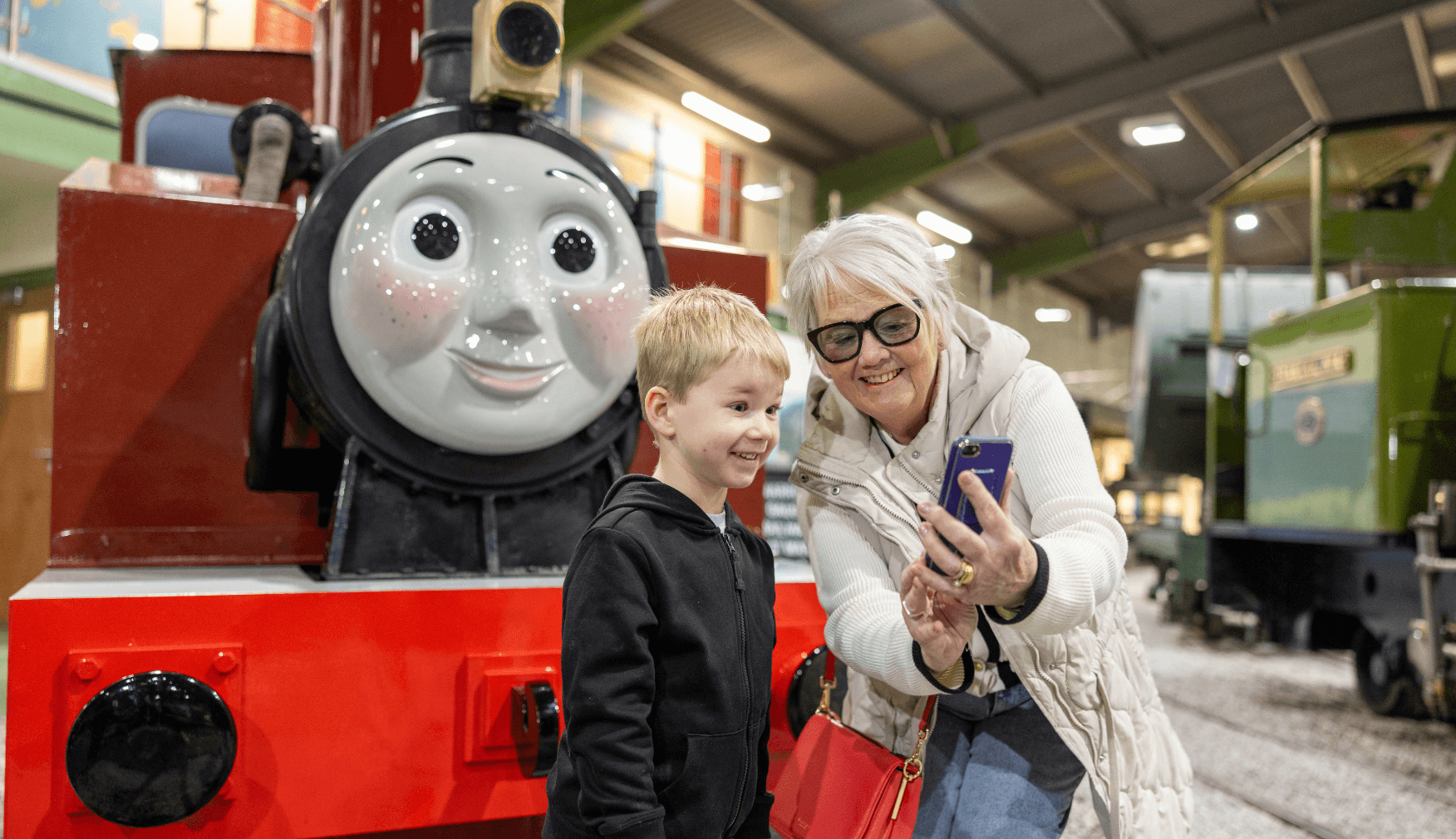 Grandma taking Selfie with Grandchild and Rosie