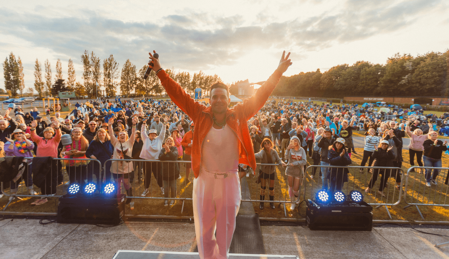 Sunset photo at summer music festival