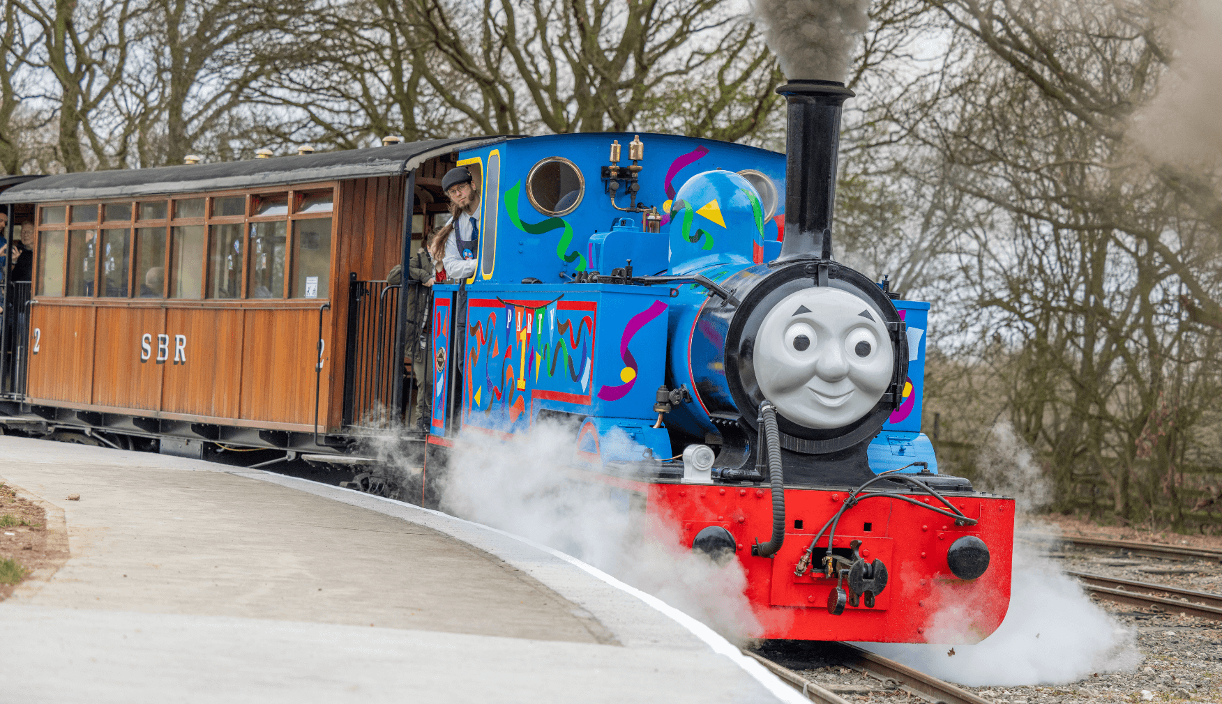 Thomas the Tank Engine arriving at Platform for Day Out With Thomas