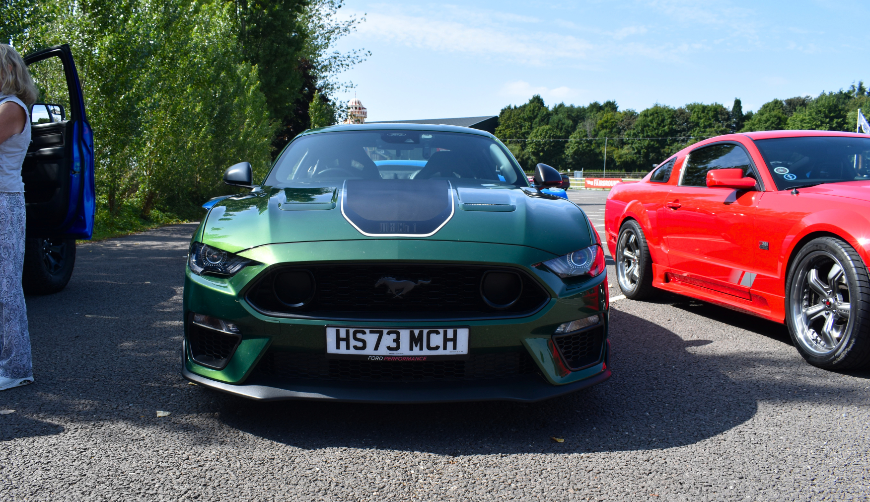 Green Mustang Car at Statfold Show