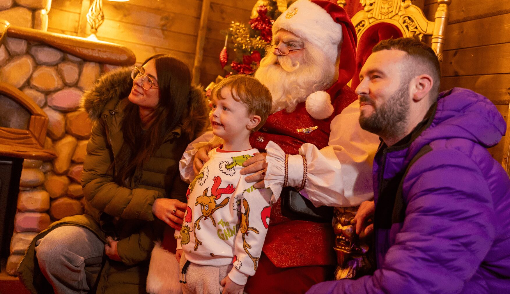 Family having a photo with Santa at Statfold
