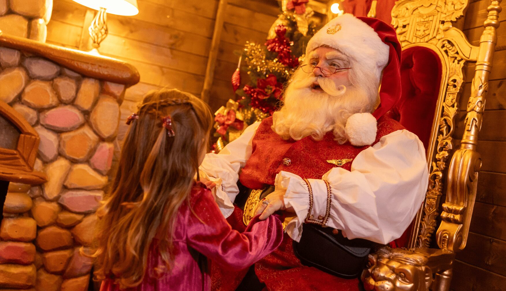 Santa meeting child at Statfold Country Park